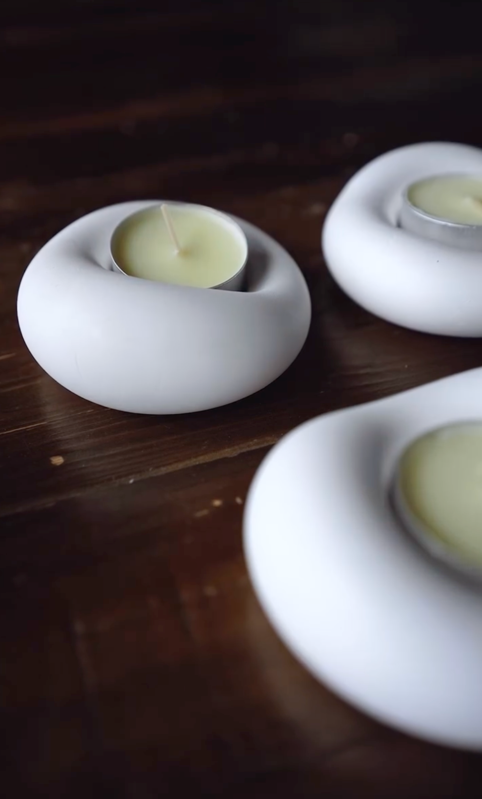 Artistic Sculpted : Tea-Light Candle Stand with Candles (Pack of 3)