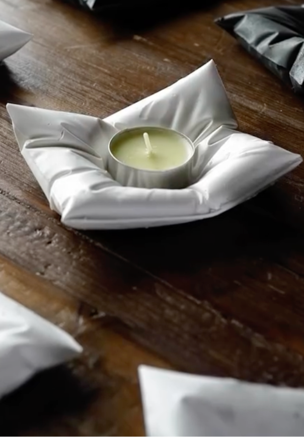 Artistic Pillow - Pack of 3 Candle Stand with Candles