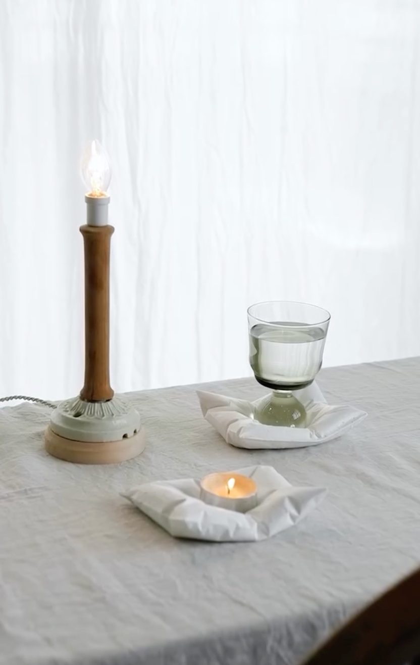 Artistic Pillow - Pack of 3 Candle Stand with Candles